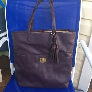LAST CHANCE! Purple Leather Coach Tote /Briefcase